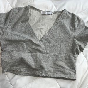 Gray crop top tee from Adika